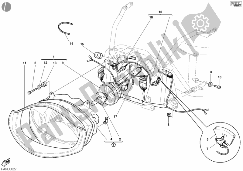 Toutes les pièces pour le Phare du Ducati Supersport 750 SS 2002